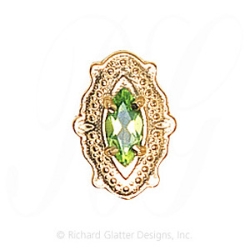 GS514 PD - 14 Karat Gold Peridot Slide 